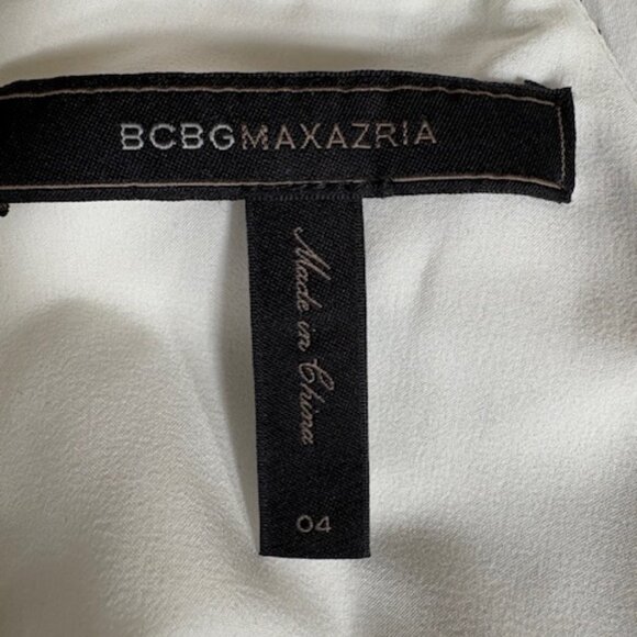 BCBG Max Azria Womens‎ Off White LEYLA Black Lace Halter Ruffle Hem Dress Size 6 - Picture 8 of 9